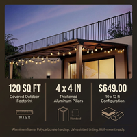 10 * 12FT Pergola,4 * 5 Inch Thickened Pillars & Enlarged Base,Outdoor Hardtop Lean to Gazebo,Wall Mounted Pergola,Pergolas Gazebos Clearance,Aluminum Frame Pergola,Uv Resistant Patio Roof — Results & Stats