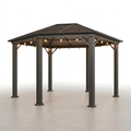 Wall Mount Pergola Built to Last Decades, Aluminum Frame, UV Resistant Roof, 10x12 Coverage