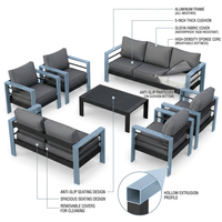 Aluminum Patio Furniture Set, 7 Piece Metal Outdoor Set, Patio Furniture Set with Waterproof Covers for Backyard Garden（Grey） — How It Works