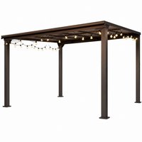 Wall Mount Pergola Built to Last Decades, Aluminum Frame, UV Resistant Roof, 10x12 Coverage